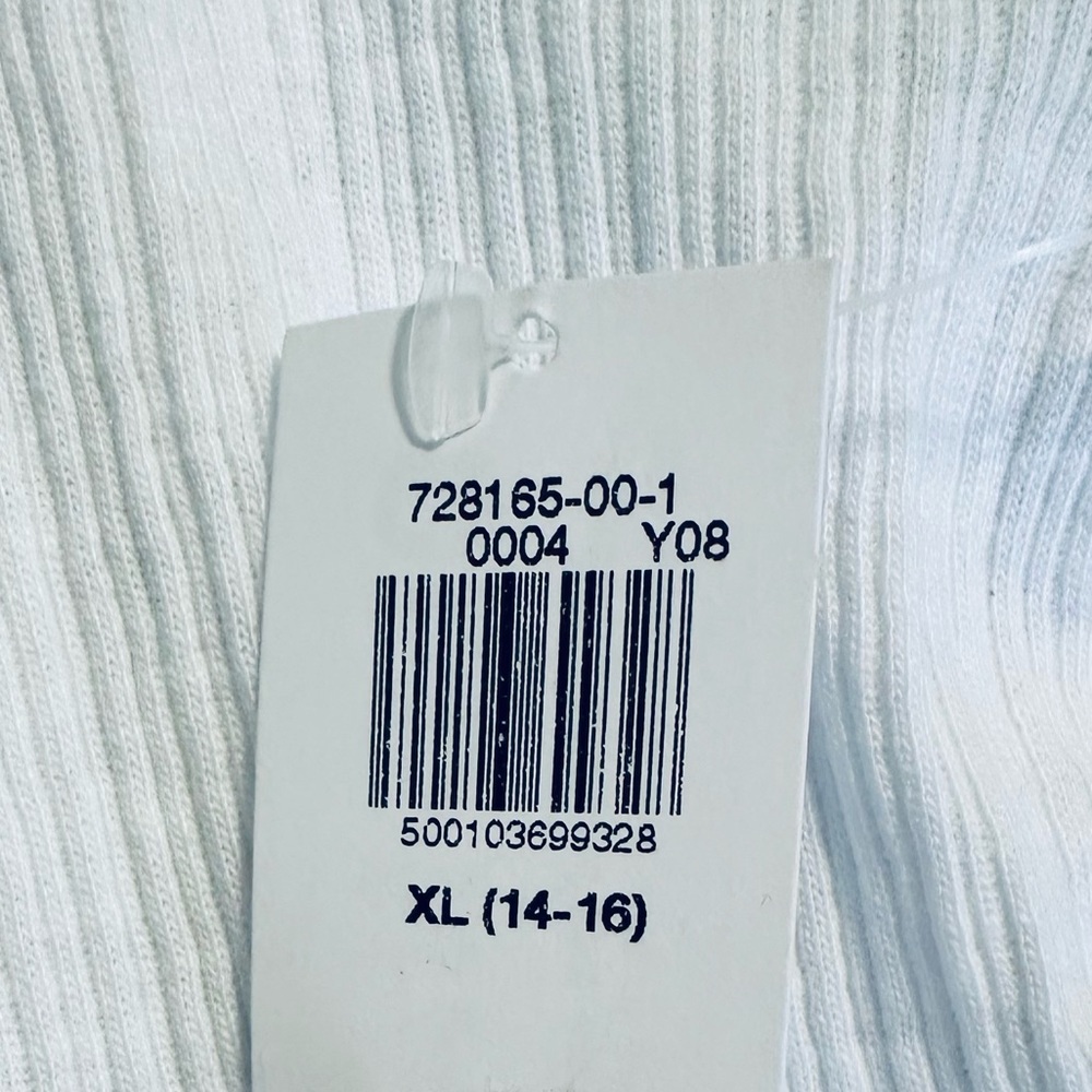 NWT Old Navy White Ribbed Flower Crop Cami Tank / XL (14-16) - Picture 6 of 8